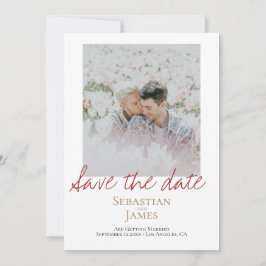 Reserva La Fecha Save the Date LGBTQ Rainbow Personalized Photo