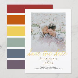 Reserva La Fecha Save the Date LGBTQ Rainbow Personalized Photo