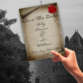 Reserva La Fecha Save The Date Medieval Gray Scroll Wax Seal