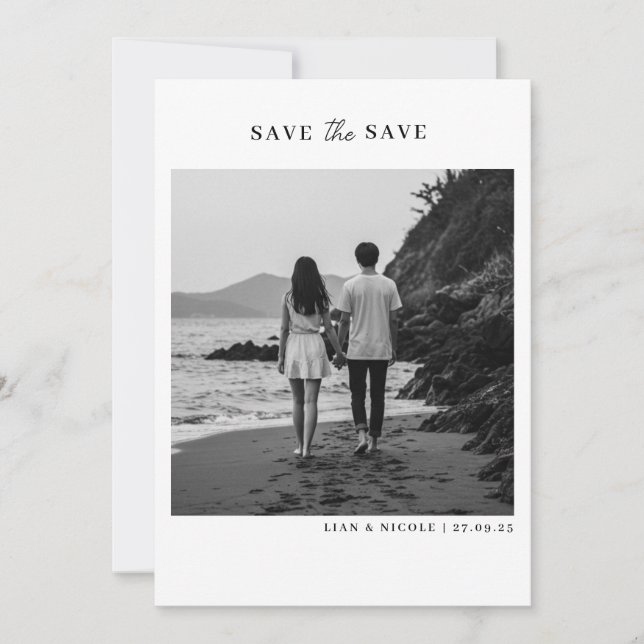 Reserva La Fecha Save the date - minimalist elegant with photo (Anverso)