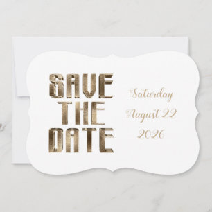 Reserva La Fecha Save the Date Moda Gold Typography Party