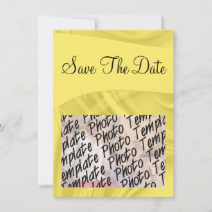 Reserva La Fecha "Save the Date" Rizos Sobre Amarillo