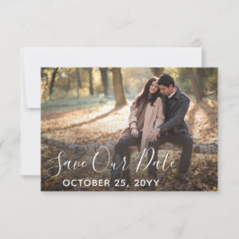 Reserva La Fecha Save the Date Rustic Wood Boda Personalizado Foto