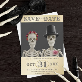Reserva La Fecha Save the Date Skeletons Octubre Boda Halloween
