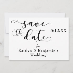 Reserva La Fecha "Save the Date" Tipografía Negra con "amor" en la