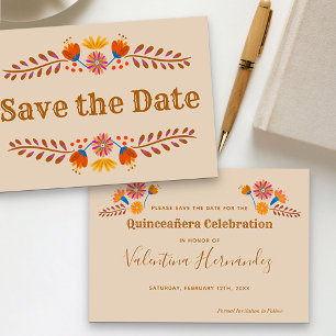 Reserva La Fecha Save The Date tipografía occidental floral mexican