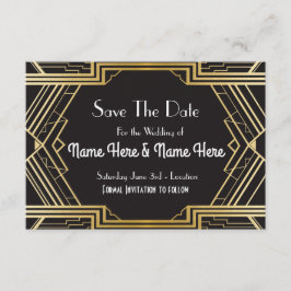 Reserva La Fecha Save the Date Wedding Party Twentiers Gold Invita