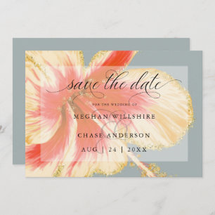 Reserva La Fecha Scarlet y color amarillo de las flores tropicales