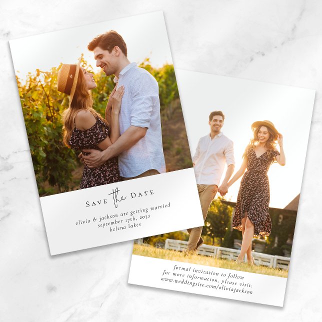 Reserva La Fecha Script de Bodas de Foto Minimalista Moderna (Subido por el creador)