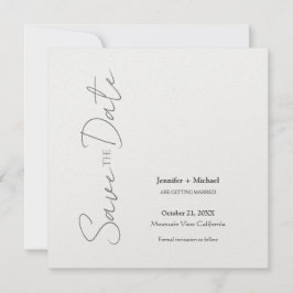 Reserva La Fecha Script de Caligrafía Minimalista para Boda Matrimo