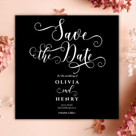 Reserva La Fecha Script de Caligrafía Romántica Gótica Boda