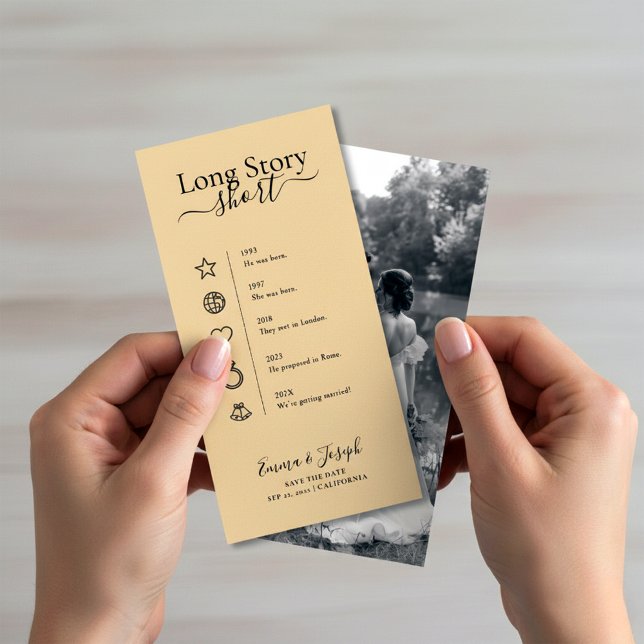 Reserva La Fecha Script Long Story Short Old Money Photo Wedding (Subido por el creador)