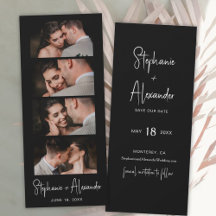 Script Photo Booth Bookmark Wedding Save the Date