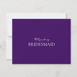 Reserva La Fecha Script White & Purple Bridesmaid (Tarjeta de propu