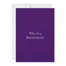 Script White & Purple Bridesmaid (Tarjeta de propu
