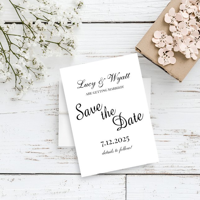 Reserva La Fecha Scripty Black & White Save the Date (Subido por el creador)