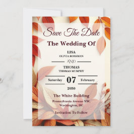 Reserva La Fecha ScRust Olive Botanical Wedding Save The Date