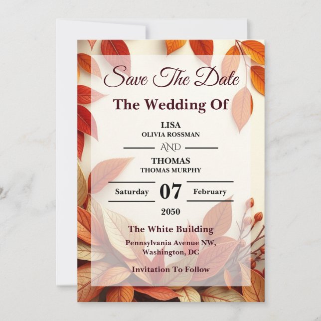 Reserva La Fecha ScRust Olive Botanical Wedding Save The Date (Anverso)