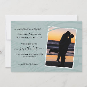 Reserva La Fecha Sea Glass Music Notes Photo Wedding Save the Date