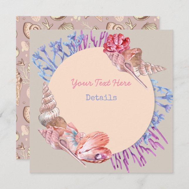 Reserva La Fecha Seashell Save the Date (Anverso / Reverso)