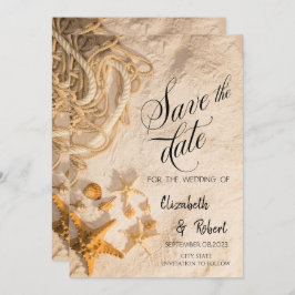 Reserva La Fecha Seashells Rope Sand Save The Date