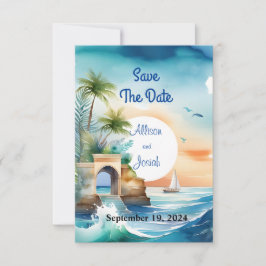 Reserva La Fecha Seaside Love: Summer Beach Wedding Save the Date