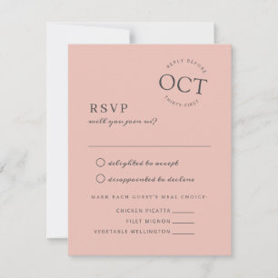 Reserva La Fecha Sello de fecha moderna Rubor Boda rosa RSVP
