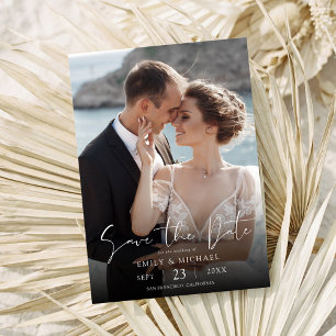 Reserva La Fecha Sencilla Elegancia Moderna Foto Boda