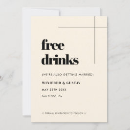 Reserva La Fecha Sencilla elegancia y moda Bebidas gratis