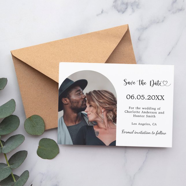 Reserva La Fecha Sencilla foto de boda moderna (Subido por el creador)