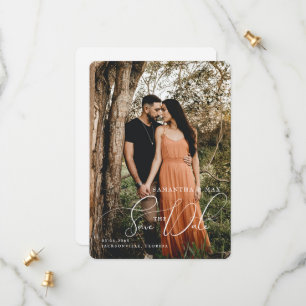 Reserva La Fecha Sencilla fotografía de pareja elegante redondeada 