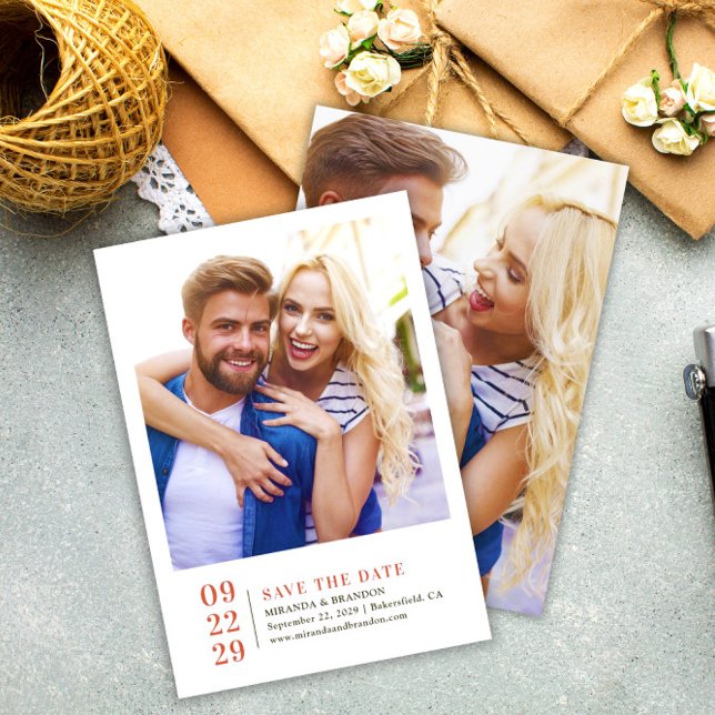 Reserva La Fecha Sencilla y elegante boda fotográfica Guardar la ta (Subido por el creador)