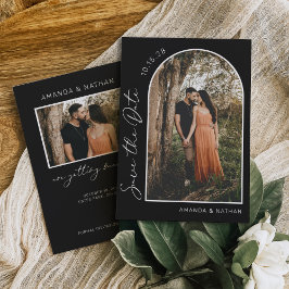 Reserva La Fecha Sencilla y elegante foto Boda blanco y negro