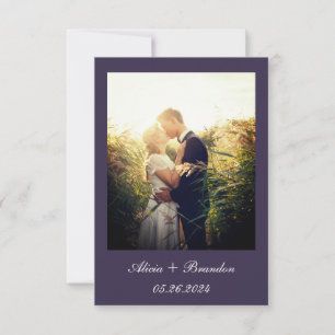 Reserva La Fecha Sencilla y elegante foto Boda de texto púrpura Lil