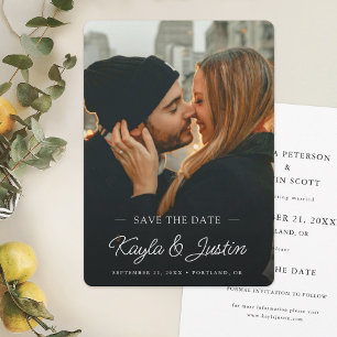 Reserva La Fecha Sencilla y elegante foto de Personalizado de texto