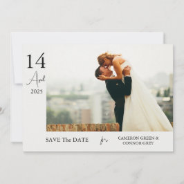Reserva La Fecha Sencilla y elegante Moda foto boda Guardar la fech