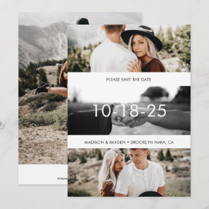 Reserva La Fecha Sencillamente Elegante Boda de Rejilla de Fotograf