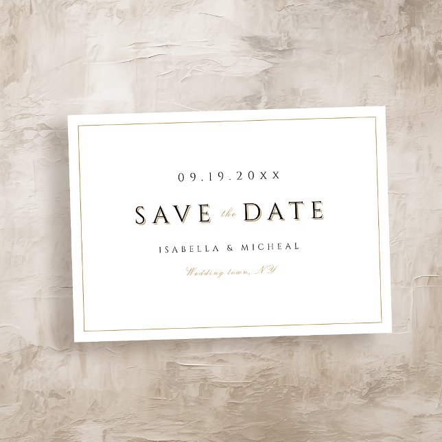 Reserva La Fecha Sencillez Elegancia Moderno Clásico Lujo Guardar F (Simple Elegant Modern Classy Luxury Save The Date)