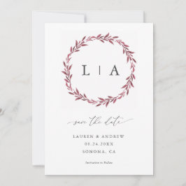 Reserva La Fecha Sencillo Ahorro de Fecha Moderno de Verde Greenery