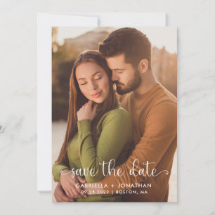 Reserva La Fecha Sencillo Aviso de Boda con Foto Moderno