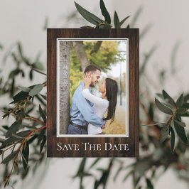 Reserva La Fecha Sencillo Aviso de Fecha de Boda con Foto Rústica
