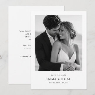 Reserva La Fecha Sencillo Elegante Moderno Foto de Boda Save the Da