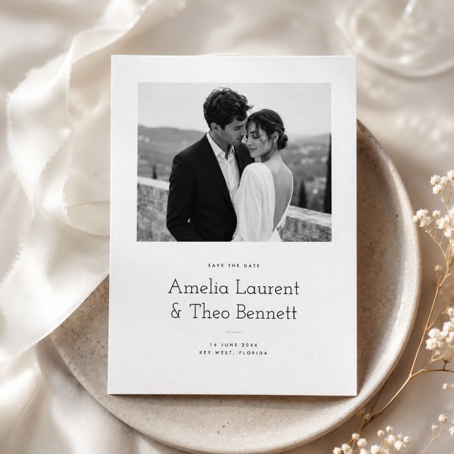 Reserva La Fecha Sencillo Foto de Boda Moderna Guardar la Fecha (Subido por el creador)