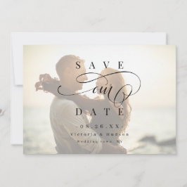 Reserva La Fecha Sencillo guión romántico elegante foto guardar fec