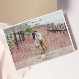 Reserva La Fecha Sencillo Moderno Chic Foto de Boda Guardar la Fech