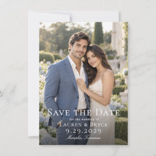 Reserva La Fecha Sencillo Moderno Elegante Foto Boda Guardar la Fec