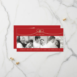 Reserva La Fecha Sencillo nudo de oro doble felicidad 3 Foto china