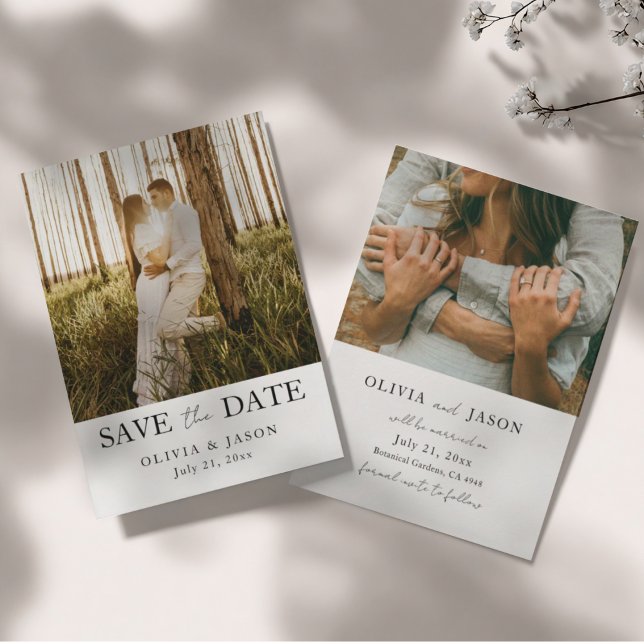 Reserva La Fecha Sencillo Save the Date de Boda con 2 Fotos (Subido por el creador)