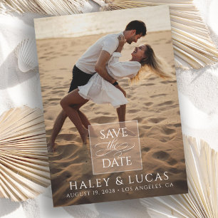 Reserva La Fecha Sencillo y Elegante Save the Date de Boda con Foto