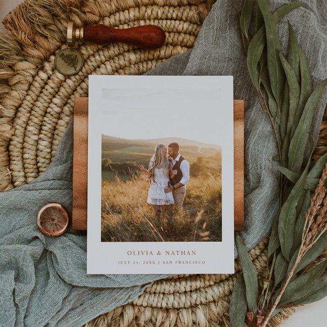 Reserva La Fecha Sencillo y elegante Terracota Mensajes de texto y  (Subido por el creador)